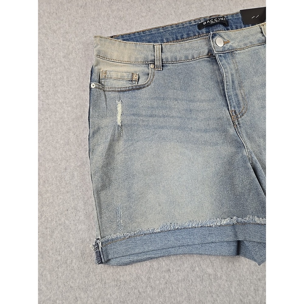 Baccini Womens Size 16 Denim Cut-Off Cuffed Jean Shorts Blue NWT - Picture 2 of 8
